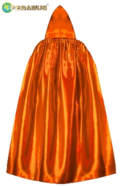 MANTELLO CAPPUCCIO DOUBLE ARANCIO-NERO ADULTO